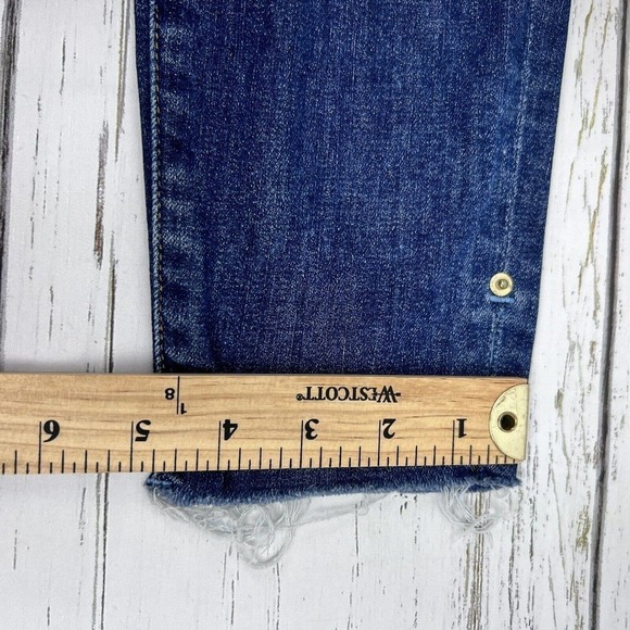 Frame Jeans 27 Le High Skinny Ankle Slit Dark Wash Denim‎ Distressed High Rise - Picture 14 of 16